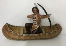 INDIO XAMÃ GUERREIRO NA CANOA 20 CM 6840020